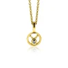 New Zinzi 9mm gold plated zilveren Stier sterrenbeeldhanger bezet met witte zirconia ZIHY-STI (zonder collier)