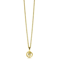 Online Zinzi 9mm gold plated zilveren Boogschutter sterrenbeeldhanger bezet met witte zirconia ZIHY-BOO (zonder collier)