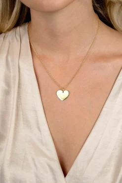 Discount Zinzi 20mm gold plated zilveren hanger glad hart voor gravure ZIH2346G20 (zonder collier)