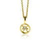 New Zinzi 9mm gold plated zilveren Vis sterrenbeeldhanger bezet met witte zirconia ZIHY-VIS (zonder collier)