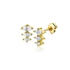 Best Zinzi 8mm gold plated zilveren oorstekers met drie peervormige zettingen in aflopende grootte, bezet met witte zirconia's ZIO2631