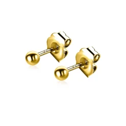 Clearance Zinzi 3mm gold plated zilveren oorknoppen glad bol ZIO805G