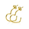 Zinzi 18mm gold plated zilveren halve oorringen in hartvorm 1,4mm buisdikte met vlindersluiting ZIO2584G