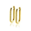 Zinzi 24mm gold plated zilveren oorringen in ovale vorm met gedraaide buis en luxe klapsluiting ZIO2692G