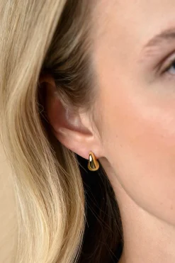 Online Zinzi 11mm gold plated zilveren oorstekers in organische druppelvorm ZIO2636G