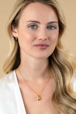 Online Zinzi 11mm gold plated zilveren oorstekers in organische druppelvorm ZIO2636G