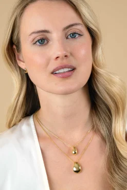 Online Zinzi 11mm gold plated zilveren oorstekers in organische druppelvorm ZIO2636G