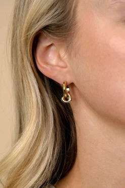 Hot Zinzi 10mm gold plated zilveren oorbedels in hartvorm ZICH2695G (zonder oorringen)