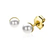 Zinzi 6mm gold plated zilveren oorknoppen wit parel ZIO1317Y