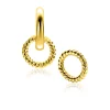 New Zinzi 9,5mm gold plated zilveren oorbedels ronde vorm met touweffect ZICH2594G (zonder oorringen)