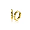 Zinzi 14mm gold plated zilveren oorringen met kleine druppels en luxe klapsluiting ZIO2688G
