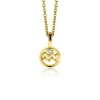 Outlet Zinzi 9mm gold plated zilveren Waterman sterrenbeeldhanger bezet met witte zirconia ZIHY-WAT (zonder collier)