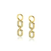 Sale Zinzi 19mm gold plated zilveren oorbedels met trendy ovale schakels, schitterend bezet met witte zirconia's ZICH2552Y (zonder oorringen)