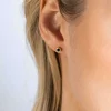 Online Zinzi 4mm gold plated zilveren oorknoppen rond zwart ZIO1177ZG