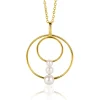 Sale Zinzi 34mm gold plated zilveren ronde fantasie hanger bezet met drie ronde witte zoetwaterparels ZIH2616 (zonder collier)