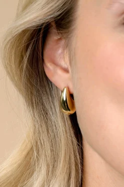Zinzi 20mm gold plated zilveren oorstekers in organische druppelvorm ZIO2589G