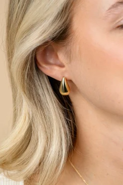 Zinzi 20mm gold plated zilveren oorstekers in organische druppelvorm ZIO2589G
