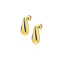 Clearance Zinzi 8,5mm gold plated zilveren oorstekers druppelvorm ZIO2719G