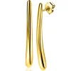 Online Zinzi 49mm gold plated zilveren oorstekers in langwerpige druppelvorm ZIO2674G