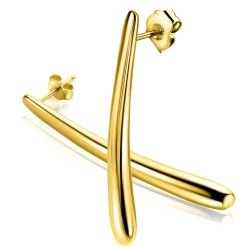 Online Zinzi 49mm gold plated zilveren oorstekers in langwerpige druppelvorm ZIO2674G