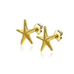 Online Zinzi 13mm gold plated zilveren oorstekers grote zeester ZIO2641