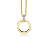 Discount Zinzi 17mm gold plated zilveren ronde hanger met sluitring ZIH2060Y (zonder collier)