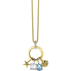 Discount Zinzi 17mm gold plated zilveren ronde hanger met sluitring ZIH2060Y (zonder collier)