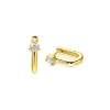 Hot Zinzi 14mm gold plated zilveren oorringen U-vorm met witte zirkonia ZIO2733Y
