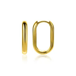 Online Zinzi 20mm gold plated zilveren oorringen in ovale vorm met ronde buis 3mm breed ZIO2605G