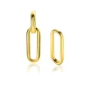 Discount Zinzi 20mm gold plated zilveren oorbedels open ovale vorm glad ZICH2415G (zonder oorringen)