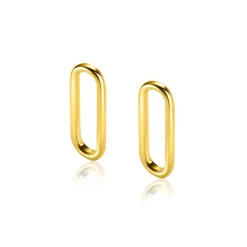 Discount Zinzi 20mm gold plated zilveren oorbedels open ovale vorm glad ZICH2415G (zonder oorringen)