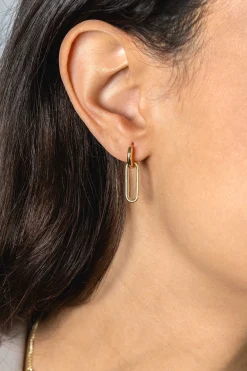 Discount Zinzi 20mm gold plated zilveren oorbedels open ovale vorm glad ZICH2415G (zonder oorringen)