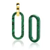 Sale Zinzi 30mm grote ovale oorbedels in trendy malachiet groen ZICH2456G (zonder oorringen)