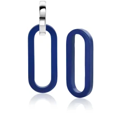 Sale Zinzi 30mm grote ovale oorbedels in trendy lapis lazuli blauw ZICH2456L (zonder oorringen)