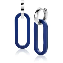 Sale Zinzi 30mm grote ovale oorbedels in trendy lapis lazuli blauw ZICH2456L (zonder oorringen)