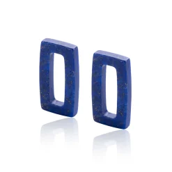 New Zinzi 16mm oorbedels rechthoek lapis lazuli ZICH2231 (zonder oorringen)