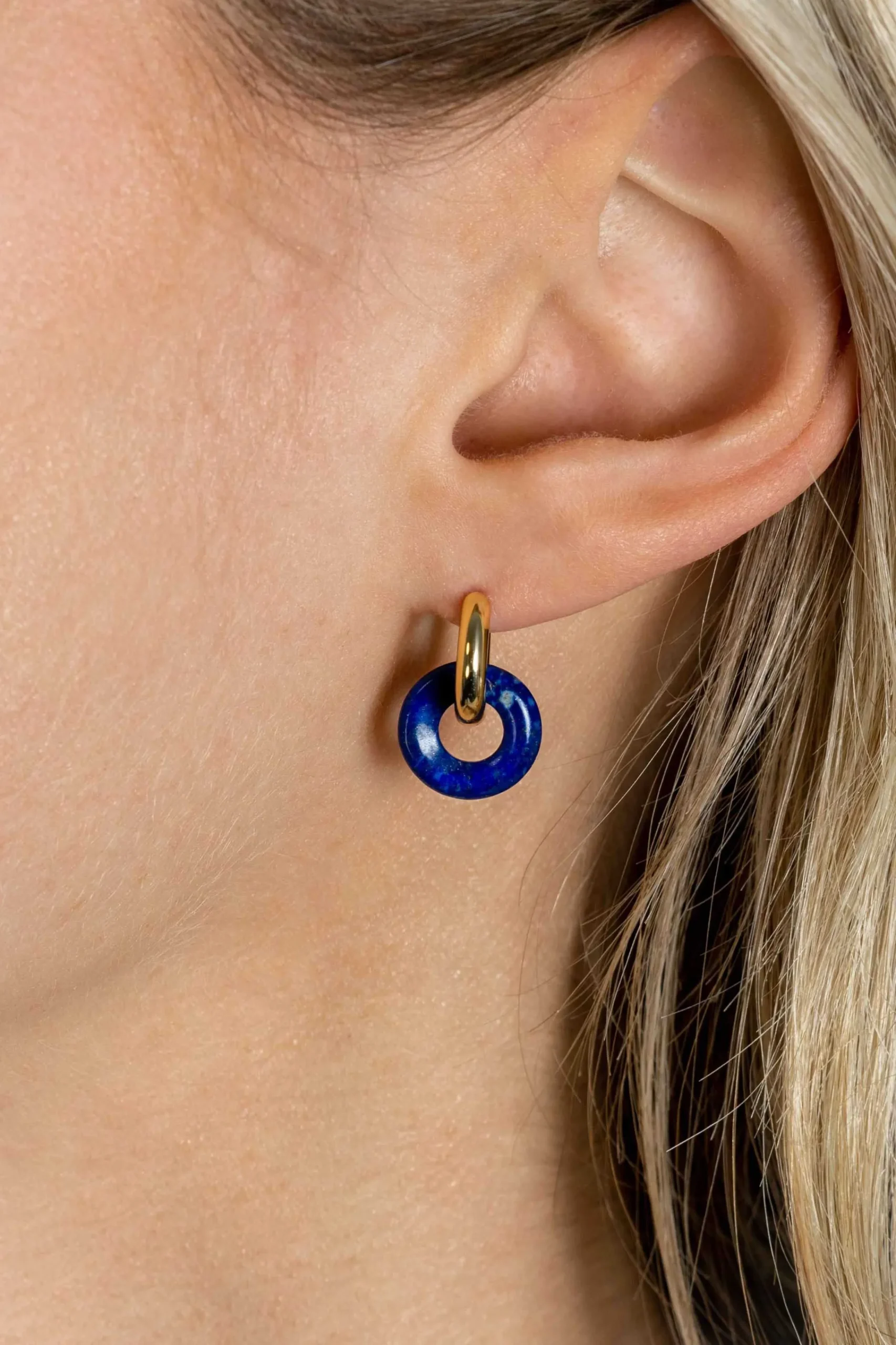 Sale Zinzi 12mm oorbedels rond met lapis lazuli edelsteen ZICH2274L (zonder oorringen)