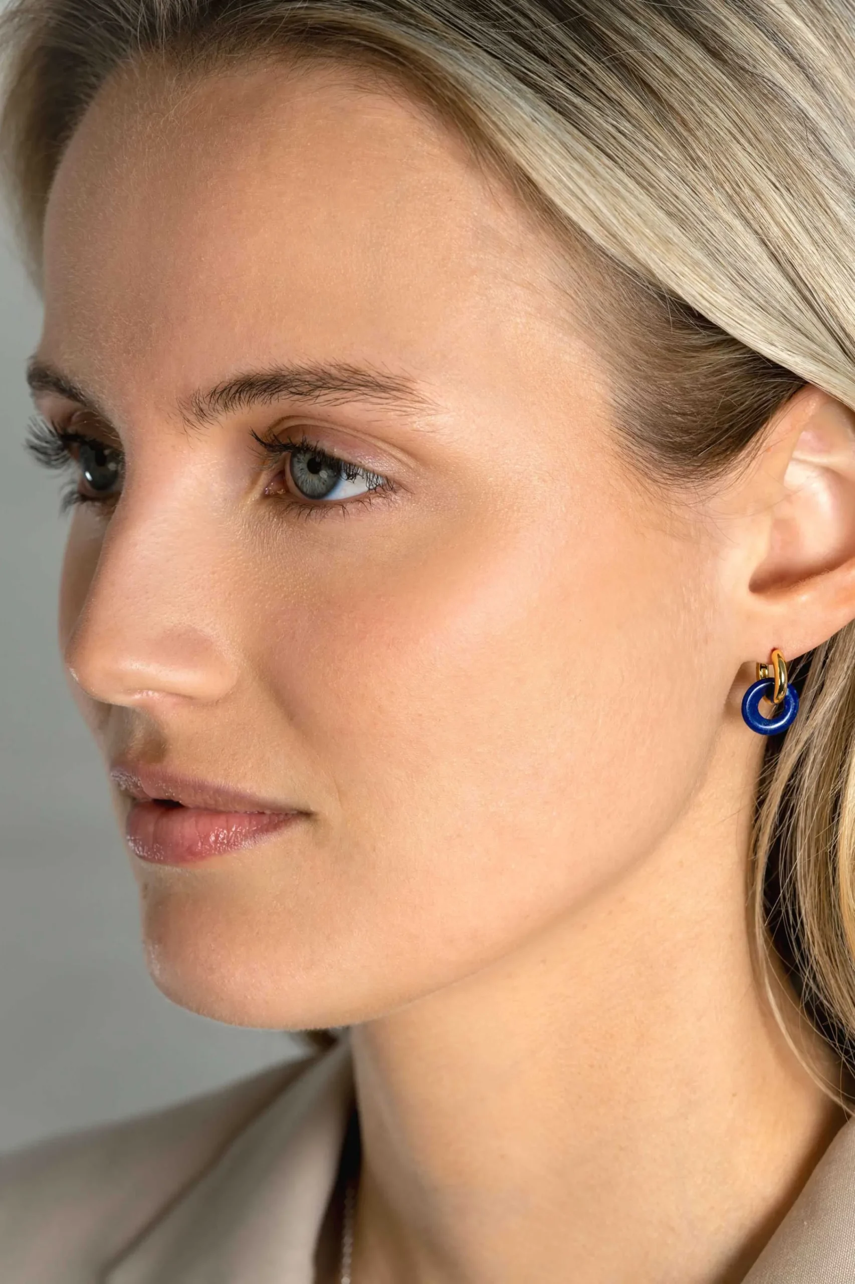 Sale Zinzi 12mm oorbedels rond met lapis lazuli edelsteen ZICH2274L (zonder oorringen)