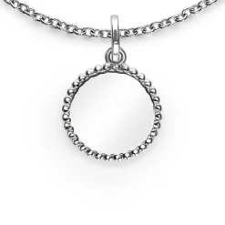 Outlet Zinzi 12mm zilveren coin hanger met parelrand voor gravure ZIH2650 (zonder collier)