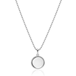 Outlet Zinzi 12mm zilveren coin hanger met parelrand voor gravure ZIH2650 (zonder collier)