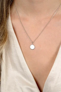 Outlet Zinzi 12mm zilveren coin hanger met parelrand voor gravure ZIH2650 (zonder collier)