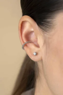 Best Zinzi 14mm zilveren ear cuff bolletjes per stuk geprijsd ZIO-CUFF2