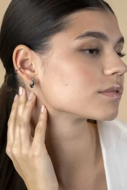 Hot Zinzi 12,5mm zilveren ear cuff gladde buis per stuk geprijsd ZIO-CUFF1