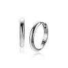 Clearance Zinzi 20mm zilveren gladde oorringen met ronde buis 3mm met luxe klapsluiting ZIO2602