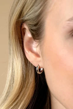 Zinzi 12,5mm zilveren gladde oorringen met ronde buis 3mm met luxe klapsluiting ZIO2600