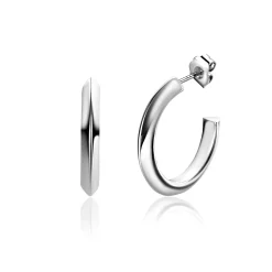 Sale Zinzi 20mm zilveren halve oorringen 3mm buisdikte met stekers ZIO2432