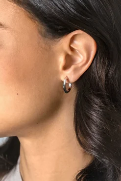 Sale Zinzi 20mm zilveren halve oorringen 3mm buisdikte met stekers ZIO2432