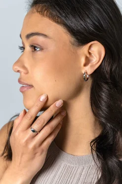 Sale Zinzi 20mm zilveren halve oorringen 3mm buisdikte met stekers ZIO2432