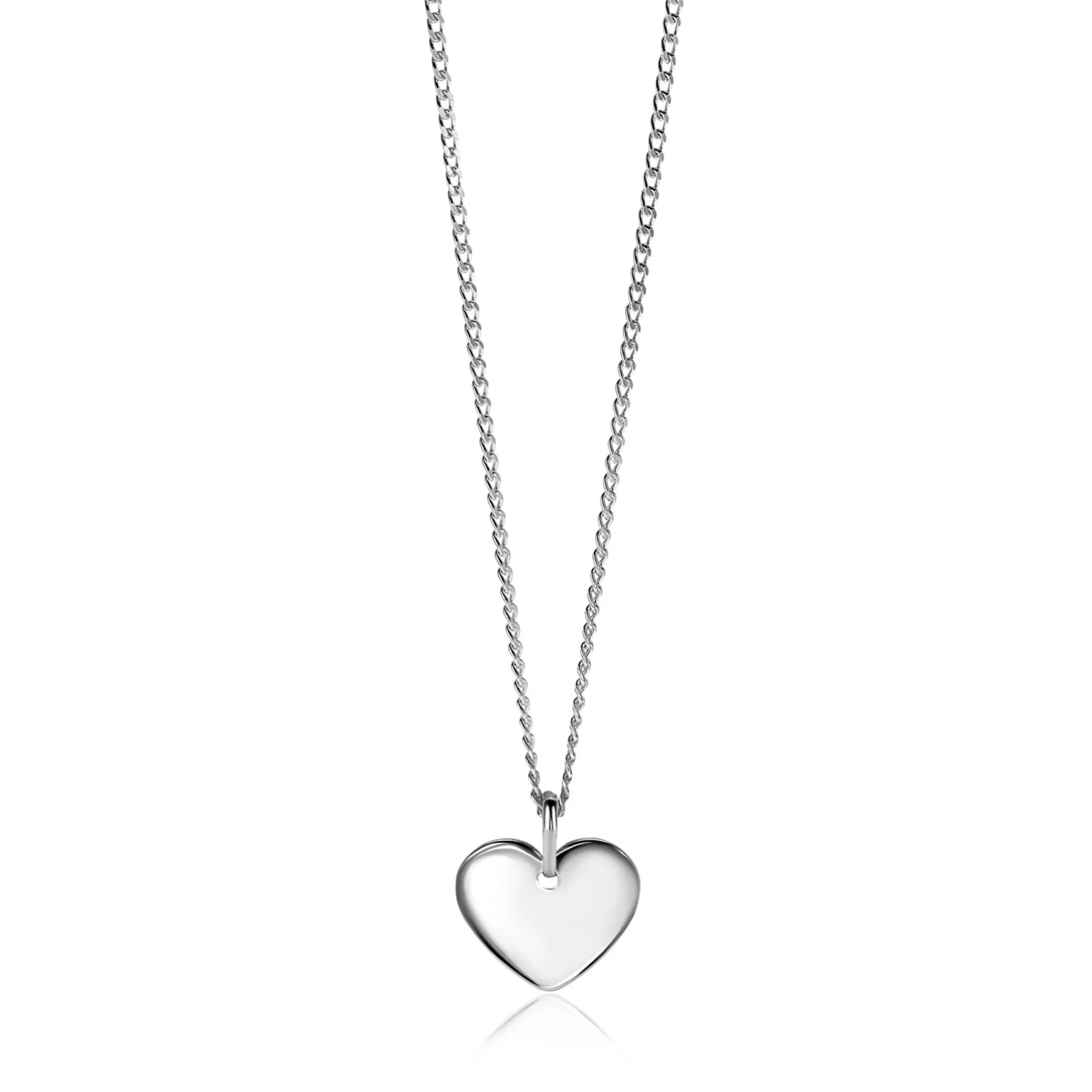 Clearance Zinzi 15mm zilveren hanger glad hart voor gravure ZIH2346-15 (zonder collier)