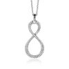 Discount Zinzi 35mm zilveren hanger Infinity bezet met witte zirconia's ZIH2570 (zonder collier)
